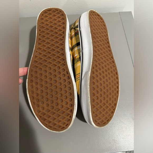Yellow Plaid Vans - wore once - Picture 3 of 4